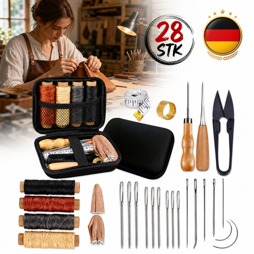 Stück leder nähset - 28,