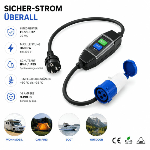 Adapterkabel 150cm cee kabel - adapterkabel,