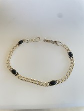 FS Franz Scheurle Armband Armkette 925 Silber  mit Onyx