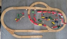 Holzeisenbahn Ergänzung Zubehör Lokomotive Häuser Autos Schienen Weichen u.v.m.