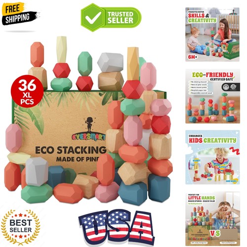 Pcs wooden stacking blocks - 36,