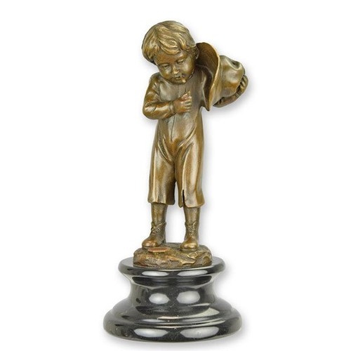 Bronzeskulptur junge mit - bronzeskulptur,
