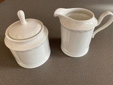 Rosenthal Anna weiß classic Pearl China Zucker und Milch Zuckerdose Top_Zust.