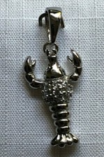 Hummer Anhänger 925er Silber Rhodiniert mit Zirkonia - Neuwertig - 1,6 cm 