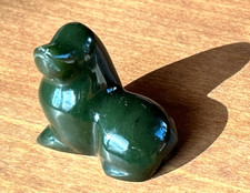 Seelöwe Robbe Seehund Figur Jade- Sammelfigur, handgeschnitzt - grün