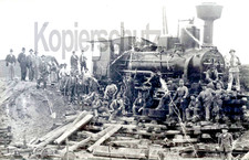 Dampflok Foto - kkStB 52 03, Aufgleisung nach Unfall um 1903