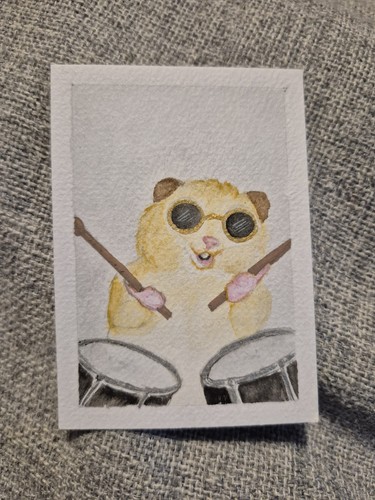 Aceo original hamster kunst - aceo,