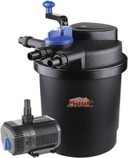 Mauk Teichdruckfilter Komplettset | 11 W UVC Klärer Mit Spin Clean | Inkl. Pumpe
