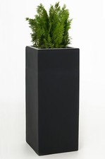 Blumenkübel Pflanzkübel Pflanzgefäße aus Fiberglas "Block "Anthrazit, 100cm hoch