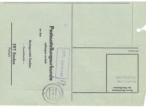 Landpoststempel 2971 suurhusen - landpoststempel,