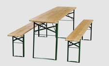 METRO Bierzeltgarnitur 3Tlg Gartenmöbel Set Tisch 2x Bänke Klappbar Campingtisch