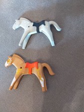 Playmobil Geobra Original 2 Pferde1974 Vintage  Rarität Prägung 1 