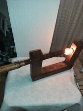 Lampe Holz Leimzwinge Schraubzwinge Holz Schraubzwingenlampe Tischler vintage  5