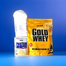 (39,90€/kg)Weider Delicious Gold Whey  Molkenprotein Protein 500g+Probe+Shaker