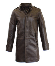 Herren Ledermantel Gehrock George echt Leder schwarz & braun von Ricano