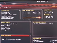 GIGABYTE MAINBOARD B250M-D3P  INTEL® CORE (TM) i5-7500 CPU 3,4 GHz, 8 GB RAM