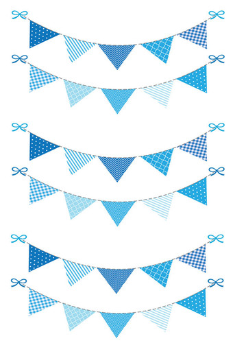 Blau wimpel tortenaufleger - blau,