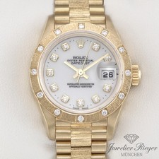 Rolex Lady Datejust 26 mm Gelbgold 750 2000 Diamanten Automatik Gold Damen