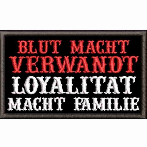 Blut macht verwandt - verwandt, aufnäher