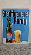 Emailleschild Werbeschild Brauerei Emailschild Stadtbrauerei Penig Selten!!! 