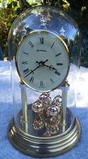 Schmeckenbecher Germany Jahresuhr Drehpendeluhr Uhr Tischuhr Kaminuhr,  Glasdom
