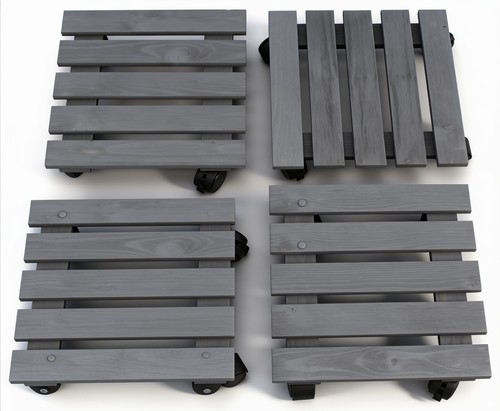 Pflanzenroller holz 29x29cm - 4x,