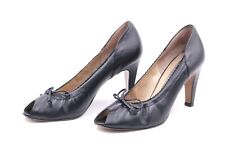 PETER KAISER Peep Toe Pumps EUR 38,5 UK 5,5 Schwarz Voll Leder Damenschuhe