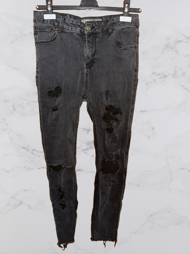 Amisu jeans destroyed - destroyed, grau