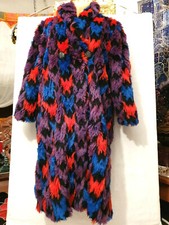 wNEU Oversize M L XL Maxi Lang Kunst Pelz Mantel Jacke IBIZA Hippie Damen w182