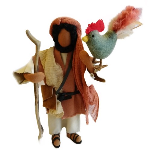 Erzählfigur petrus mit - mit, hahn"