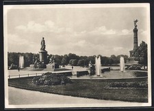 Berlin-Tiergarten, Bismarck-Denkmal, Siegessäule, Brunnen, Ansichtskarte 