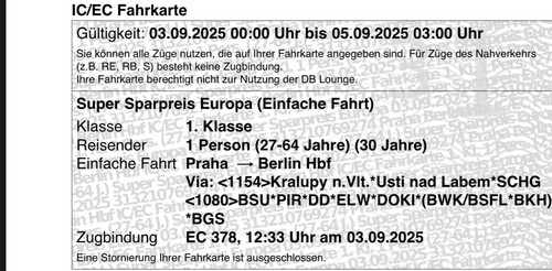 Zugtickets prag berlin - zugtickets,