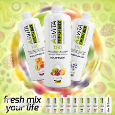 (10,99 EUR/l) ASVita Fresh Mix 1:80 - 1L Flasche Getränke Sirup Zuckerfrei