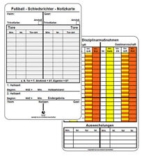 100 b+d Schiedsrichter Spielnotizkarten Fußball NEUE GENERATION Notiz Karten