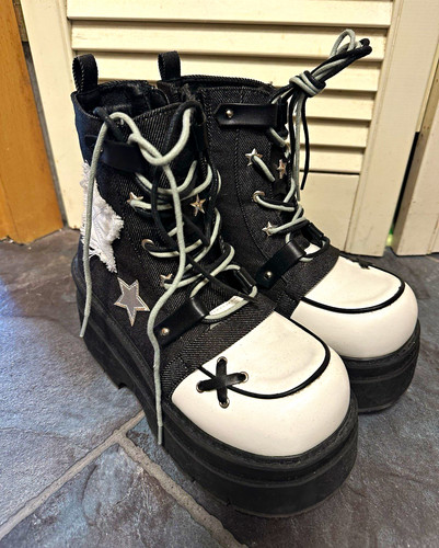 Schwarz weiß stiefelette - schwarz/weiß,