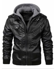 Lederjacke mit Hoodie Herren