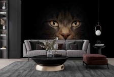 3D Schwarze Katze Tapete