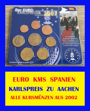 ??☘️? Euro Kursmünzensatz Spanien ? 2002 ? KARLSPREIS ZU AACHEN ?☘️??