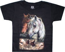 Kinder T-Shirt Kinder Shirt mit Pferde-Motiv TOP Qualität in schwarz oder rose 