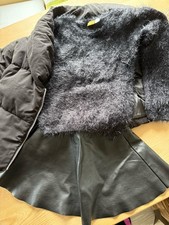 Zara Puffer  Steppjacke  Winterjacke Gr. 128 schwarz + Rock Gr. 122 + Pullover