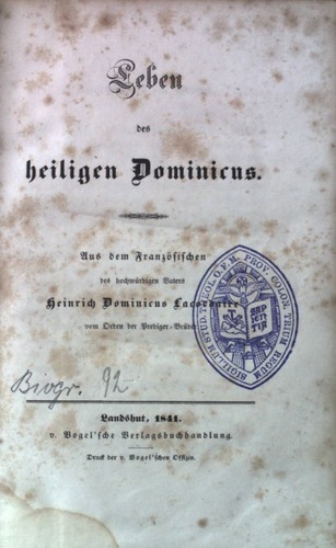 Leben des heiligen - , dominicus