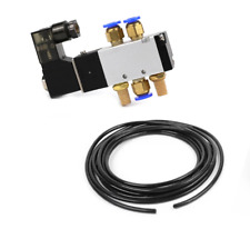 Pneumatikventil 5/2 Wege 1/4" 24V Komplett Set Schlauch Fittinge Schalldämpfer  
