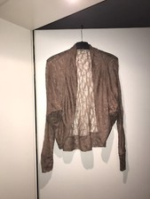 Neu Sehr Schöner Damen Strick Bolero Cardigan Weste Jacke Braun Größe M L Amisu