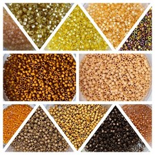 Jap.Miyuki® Delica Beads 5g Zylinderperlen 1,6mm DB 11/0 GELB/BRAUNTÖNE Farbwahl