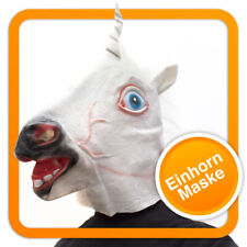 Einhornmaske Pferdemaske Einhorn Latex Maske für Halloween Pferd Pferde Kostüm