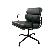 Vitra Stuhl Soft Pad EA 208 Leder Premium Jade Grün Gestell Klassische 