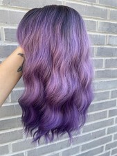 Perücke bob Lila Mittellang