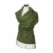 Schal olive grün - olive, bedruckt