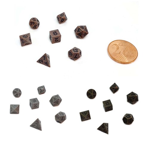 Mini 7er set - 7er, metall-würfel
