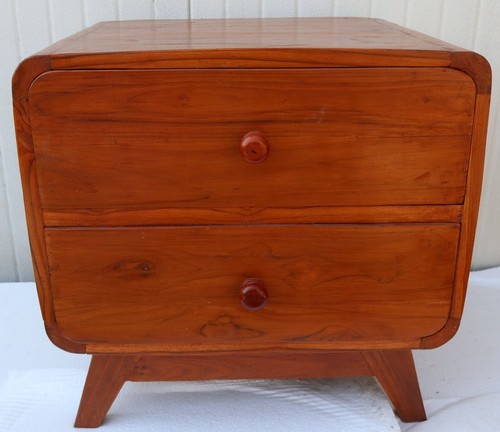 Nachtkommode teak massiv stil - teak,